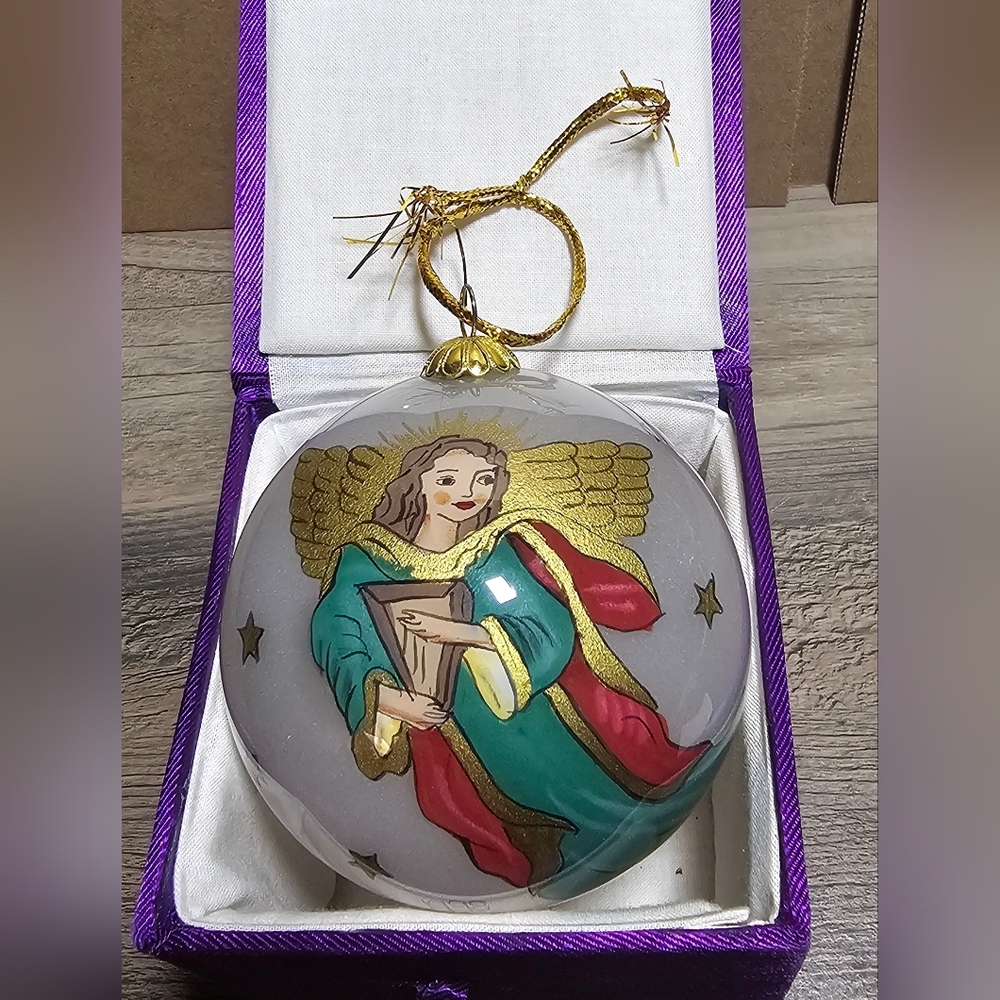 Pier 1 Hand Painted 1998 Li Bien Glass Ornament Angels
